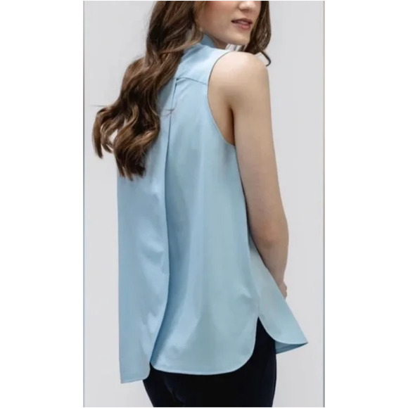 Ministry of Supply Women Juno Mock Neck Tank Medium Blue NWT - Picture 2 of 2